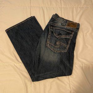 Silver Zac Flap Jeans, Medium Wash, Size 40x30